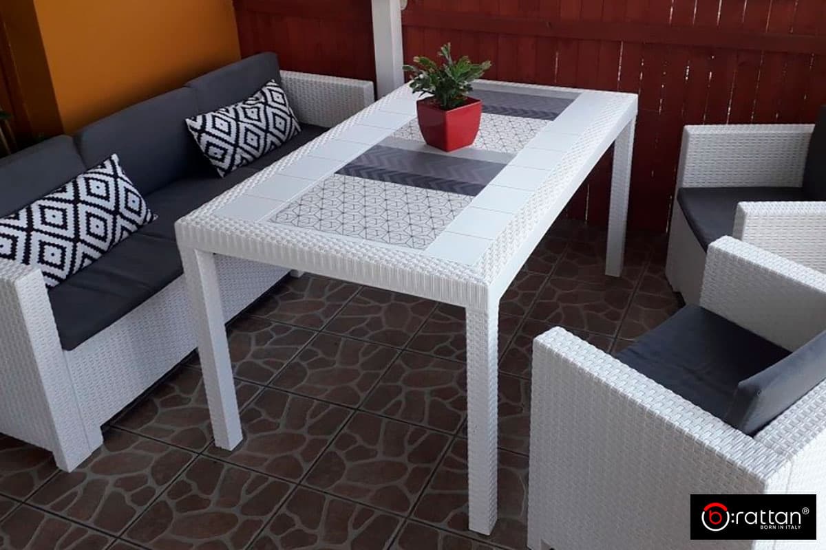 Стол B:rattan Houston 1500*900мм белый