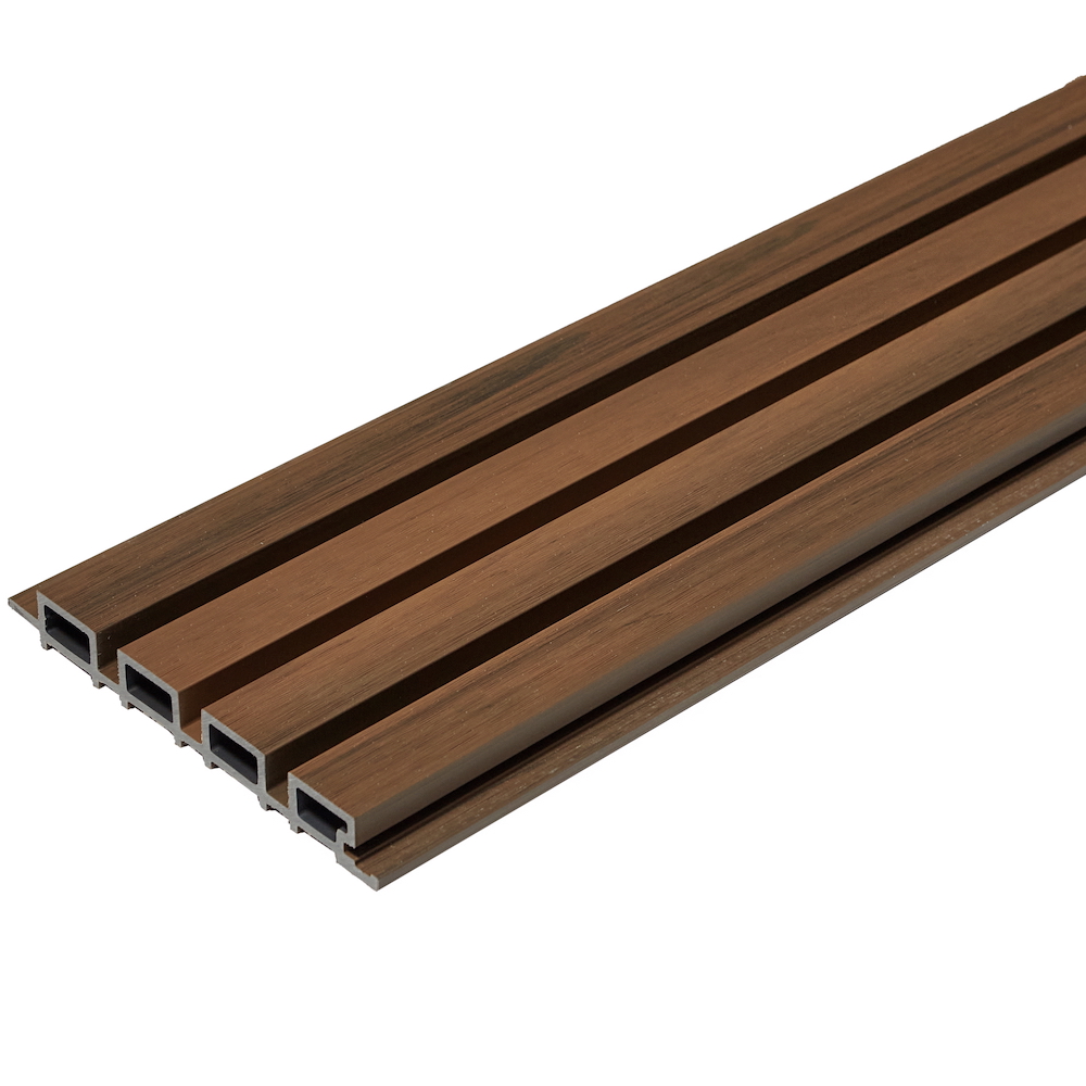 Фасадная (стеновая) реечная панель CM WALL, 219х26х3000 мм, Walnut (Орех)