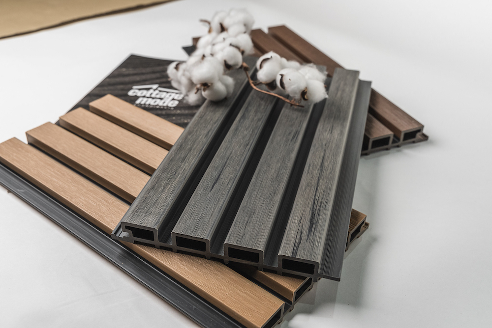 Фасадная (стеновая) реечная панель CM WALL, 219х26х3000 мм, STONE GRAY